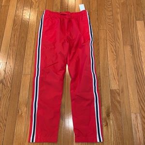 New OshKosh Red Striped Pull On Athletic Sport Lined Track Pants Boys 10/12 NWT